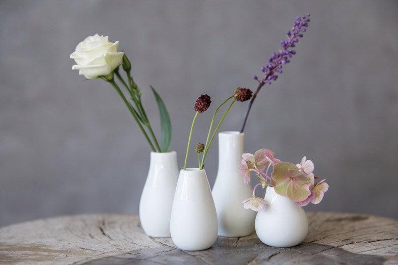 Set of 4 Porcelain Mini Vases